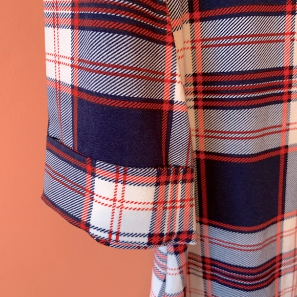 NWT Market & Spruce Balsman Button Down Plaid Knit Top - Picture 8 of 11